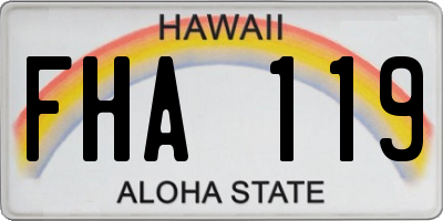 HI license plate FHA119