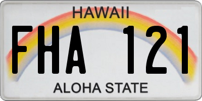 HI license plate FHA121