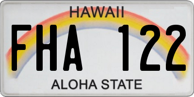 HI license plate FHA122