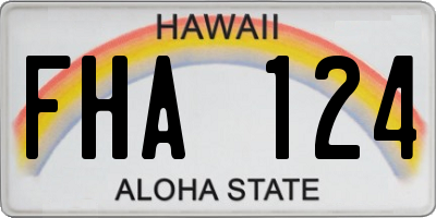 HI license plate FHA124
