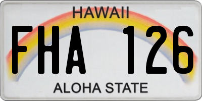 HI license plate FHA126