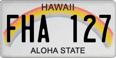 HI license plate FHA127