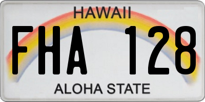 HI license plate FHA128
