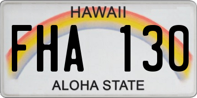 HI license plate FHA130