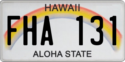 HI license plate FHA131