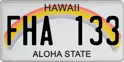 HI license plate FHA133
