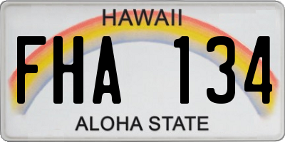 HI license plate FHA134