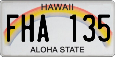 HI license plate FHA135