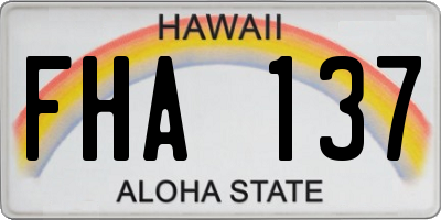 HI license plate FHA137