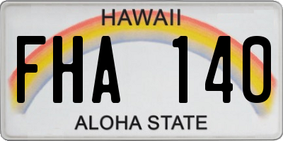 HI license plate FHA140