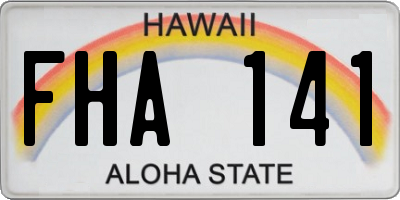 HI license plate FHA141