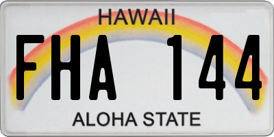 HI license plate FHA144