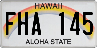 HI license plate FHA145
