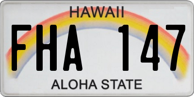 HI license plate FHA147