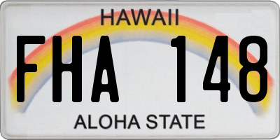 HI license plate FHA148