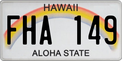 HI license plate FHA149