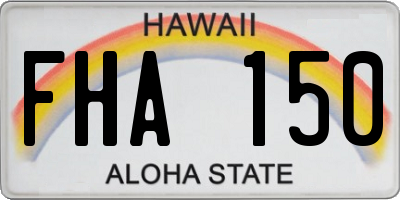 HI license plate FHA150