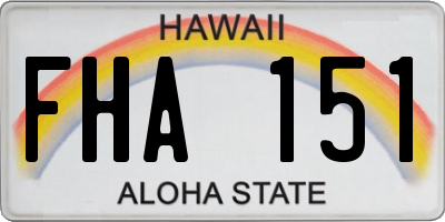 HI license plate FHA151