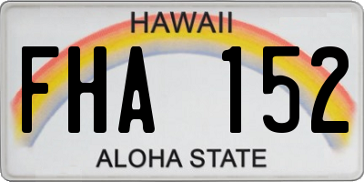 HI license plate FHA152