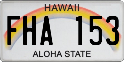 HI license plate FHA153