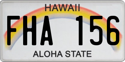 HI license plate FHA156