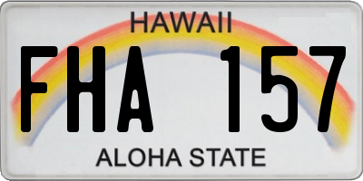 HI license plate FHA157