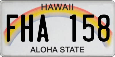 HI license plate FHA158