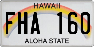 HI license plate FHA160