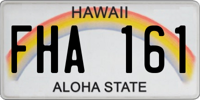 HI license plate FHA161
