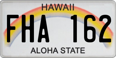 HI license plate FHA162