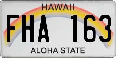 HI license plate FHA163