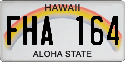 HI license plate FHA164