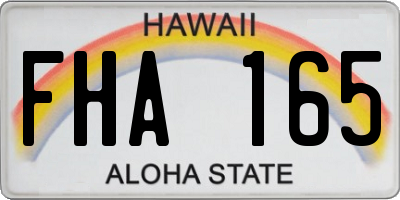 HI license plate FHA165