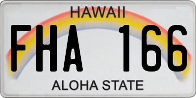 HI license plate FHA166