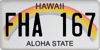 HI license plate FHA167