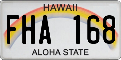 HI license plate FHA168