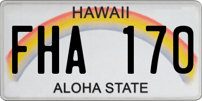 HI license plate FHA170
