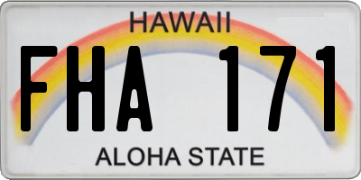 HI license plate FHA171