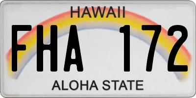 HI license plate FHA172