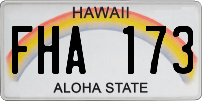 HI license plate FHA173
