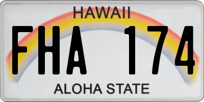 HI license plate FHA174
