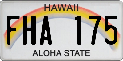 HI license plate FHA175
