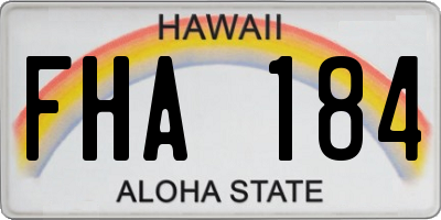 HI license plate FHA184