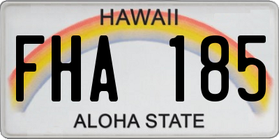 HI license plate FHA185
