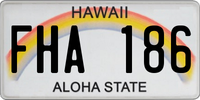 HI license plate FHA186