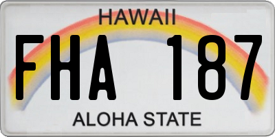 HI license plate FHA187