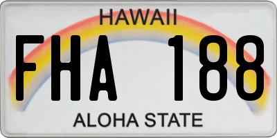 HI license plate FHA188