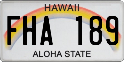 HI license plate FHA189