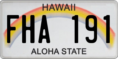 HI license plate FHA191