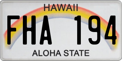 HI license plate FHA194
